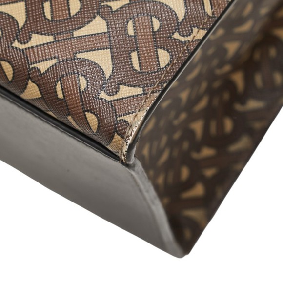 Burberry TB Monogram Studded Tote Bag in Brown and Black PVC Leather for Women - Picture 5 of 11